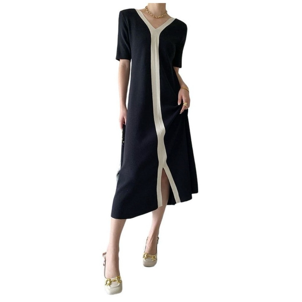 Black color Block dress